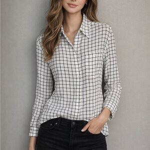 Ralph Lauren Black/White Silk Button Down Shirt